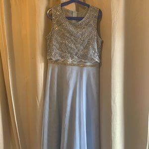 Blue Sequin Formal Maxi Kids Dress
